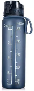 LuxusKollektion Trinkflasche 1L BPA-frei mit Gummi-Grip und Filter, saphir