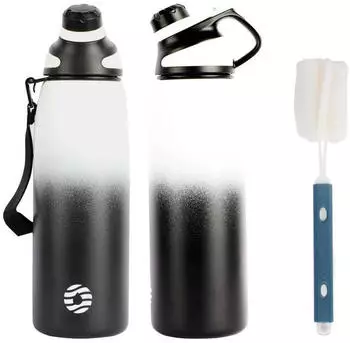LuxusKollektion Trinkflasche Edelstahl mit Magnetdeckel, 1000ml, BPA-frei