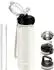 LuxusKollektion Thermoflasche mit Strohhalm, Edelstahl, 600ml, beige, BPA-frei