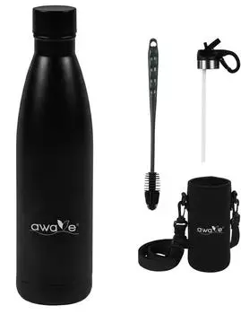 Stoneline Thermo-Trinkflasche 500ml, Edelstahl, schwarz matt