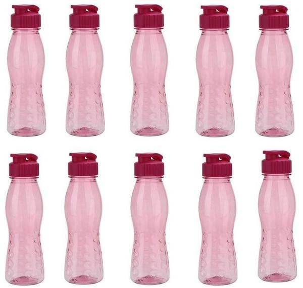 Steuber 10 Stück culinario Trinkflasche Flip Top, BPA-frei, 700 ml Inhalt, pink