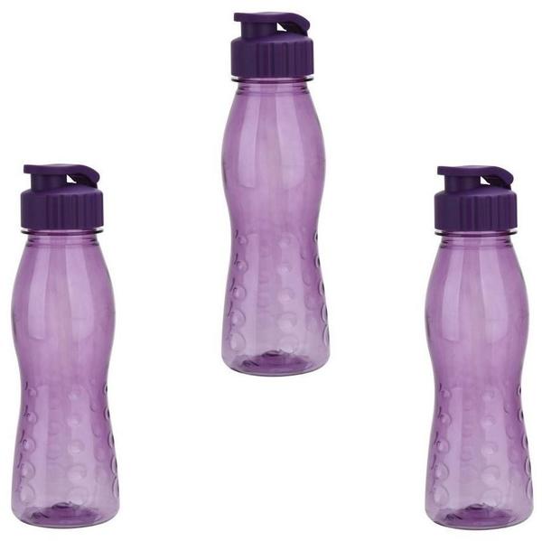 Steuber 3 Stück culinario Trinkflasche Flip Top, BPA-frei, 700 ml Inhalt, lila