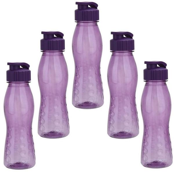 Steuber 5 Stück culinario Trinkflasche Flip Top, BPA-frei, 700 ml Inhalt, lila