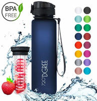 720DGREE Trinkflasche uberBottle Sapphire Blue, 1 Liter, Kunststoff, blau, mit Sieb