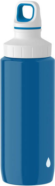 Emsa Drink2Go Light Steel 0,6L blau Tropfen weiß