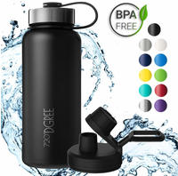 720DGREE Trinkflasche noLimit Onyx Black, 0,95 Liter, Edelstahl, schwarz, inkl.