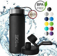 720DGREE Trinkflasche noLimit Onyx Black, 0,71 Liter, Edelstahl, schwarz, inkl.