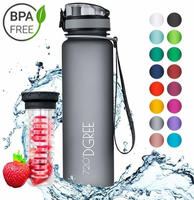 720DGREE Trinkflasche uberBottle Stone Gray, 1 Liter, Kunststoff, grau, mit Sieb