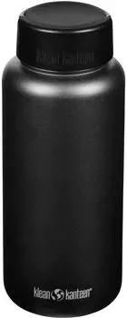 Klean Kanteen Edelstahl Trinkflasche Wide 1182ml Wide Loop Cap schwarz