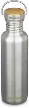 Klean Kanteen Edelstahl Trinkflasche Reflect 800ml Bambus-Schraubverschluss brushed stainless