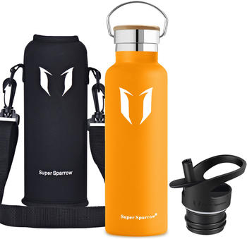 Super Sparrow Stainless Steel Water Bottle Standard Mouth (1L) Mango