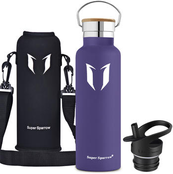 Super Sparrow Stainless Steel Water Bottle Standard Mouth (1L) Lavender