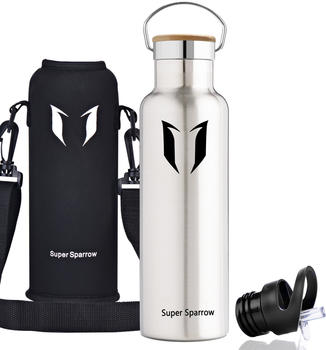Super Sparrow Stainless Steel Water Bottle - Standard Mouth (750ml) Stainless Steel