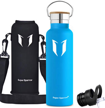 Super Sparrow Stainless Steel Water Bottle - Standard Mouth (750ml) Sky Blue