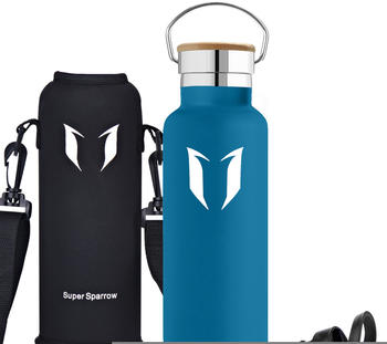 Super Sparrow Stainless Steel Water Bottle - Standard Mouth (750ml) Sea Blue