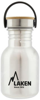 Laken Basic 350ml Stainless Steel&bamboo Cap silver (BSB35)