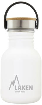 Laken Basic 350ml Stainless Steel&bamboo Cap white (BSB35BL)