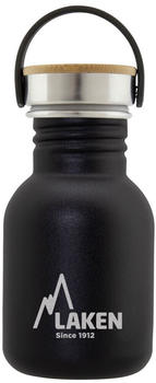 Laken Basic 350ml Stainless Steel&bamboo Cap black (BSB35NE)