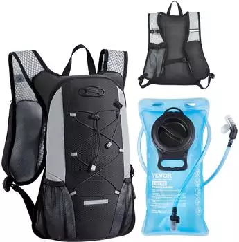 VEVOR Trinkrucksack 8L mit 2L TPU-Wasserblase, schwarz (SS-69962-2)