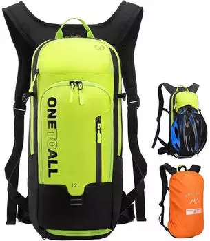 LuxusKollektion Fahrradrucksack 12L grün mit Regenschutz