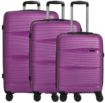 d & n Travel Line 4300 4-Rollen-Trolley Set 55/66/76 cm purple