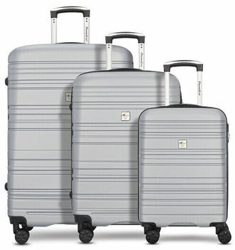 CHECK.IN Paradise 4-Rollen-Trolley Set 55/66/76 cm silver (56-2220342-1-04)