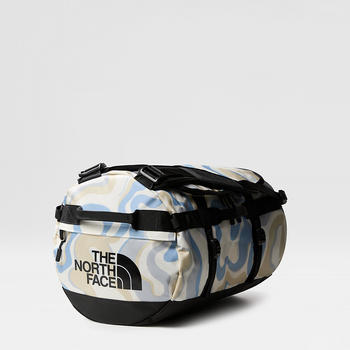 The North Face Base Camp Duffel S (52ST) white dune wavy lines print/tnf black