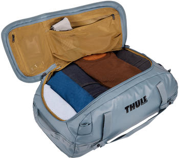 Thule Chasm 70L Duffel Bag pond – Vielseitige Tragemöglichkeiten und durchdachte Ausstattung