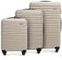 beige: Wittchen 4-Rollen-Trolley Set 54/67/77 cm (56-3A-31S)