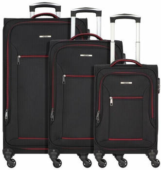 Nowi Sevilla 4-Rollen-Trolley Set 3-teilig (81100) sz-red