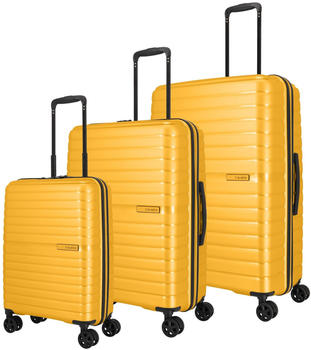 Travelite Trient 4-Rollen-Trolley Set 55/66/76 cm (76540) yellow