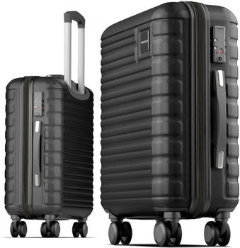 Travely Premium 4-Rollen-Trolley 55 cm (TY-HG) night black