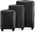 schwarz: Wittchen Cube Line 4-Rollen-Trolley Set 55/67,5/77,5 cm (56-3A-75s)