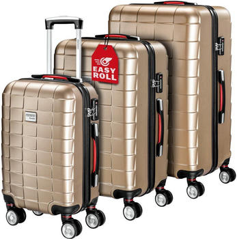 Monzana Exopack 4-Rollen-Trolley Set 53/67/76 cm champagne