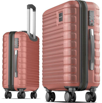 Travely Premium 4-Rollen-Trolley 55 cm (TY-HG) ros&eacute;gold