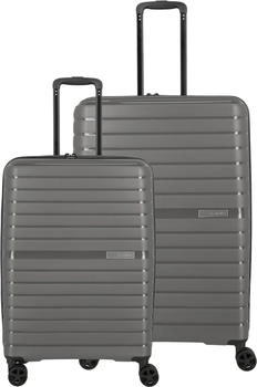 Travelite Trient 4-Rollen-Trolley Set 66/76 cm (076542) anthracite