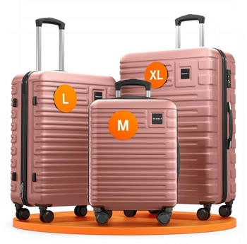 Travely Premium 4-Rollen-Trolley Set 55/67/78,5 cm ros&eacute;gold