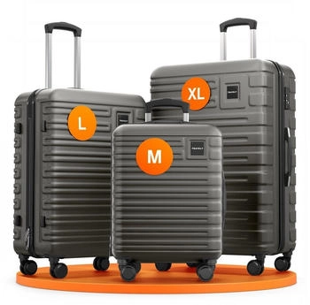 Travely Premium 4-Rollen-Trolley Set 55/67/78,5 cm moonstone grey