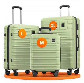 Travely Premium 4-Rollen-Trolley Set 55/67/78,5 cm fog green