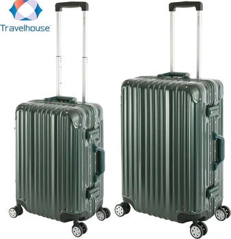 Travelhouse 4-Rollen-Trolley Set 55/65 cm (T1169) green