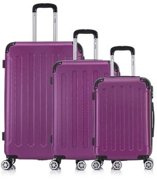 Flexot F-2045 4-Rollen-Trolley Set 55/66/76 cm aubergine