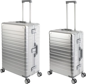 Travelhouse Oslo 4-Rollen-Trolley Set 65/75 cm silver
