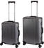 grau: Travelhouse Tokyo 4-Rollen-Trolley Set 55/66 cm