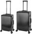 schwarz: Travelhouse Tokyo 4-Rollen-Trolley Set 55/66 cm