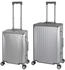 silber: Travelhouse Tokyo 4-Rollen-Trolley Set 55/66 cm