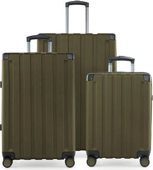Hauptstadtkoffer Q-Damm 4-Rollen-Trolley Set 54/68/78 cm avocado