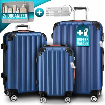 Monzana Baseline 4-Rollen-Trolley Set 50/60/70 cm blue
