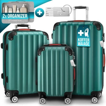 Monzana Baseline 4-Rollen-Trolley Set 50/60/70 cm green