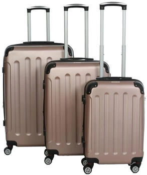 INVIDA Gl&uuml;&uuml;ckskind 4-Rollen-Trolley Set 55,5/65,5/75,5 cm rose gold
