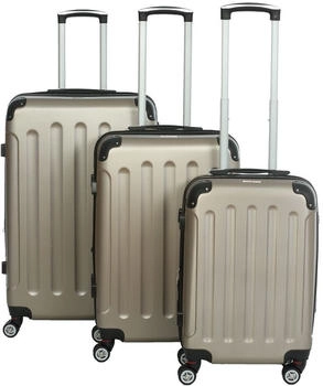 INVIDA Gl&uuml;&uuml;ckskind 4-Rollen-Trolley Set 55,5/65,5/75,5 cm champagne